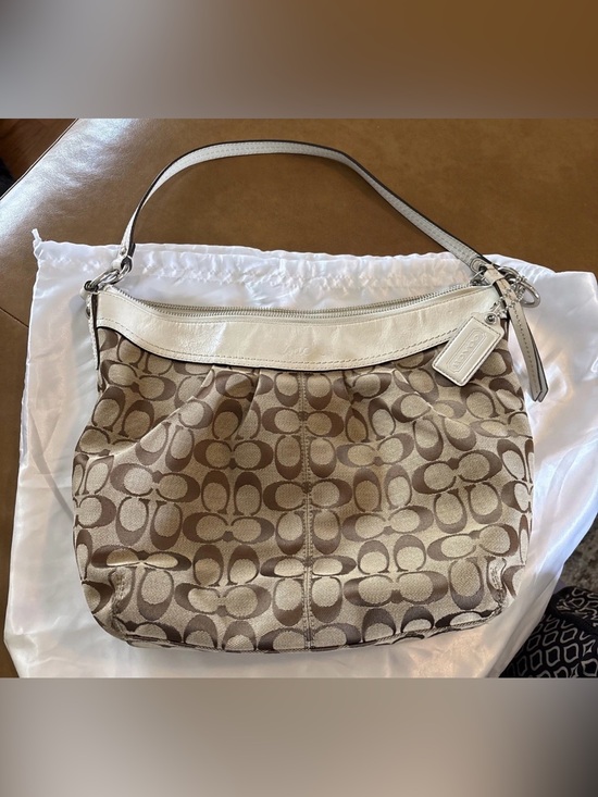 Coach Handbags - Coach Penelope Hippie Hobo Handbag Shoulder Bag F13744 Purse Khaki Putty C Logo